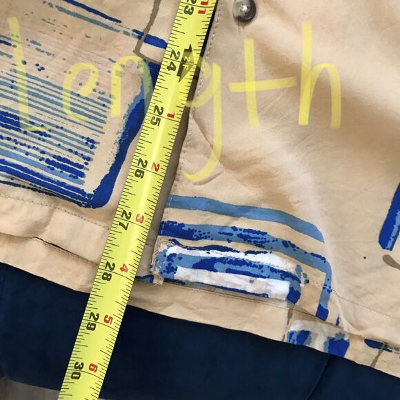 Urban Outfitters Mens Cream Geometric 90s Retro Short Sleeve Collared Shirt - M - Picture 6 of 8